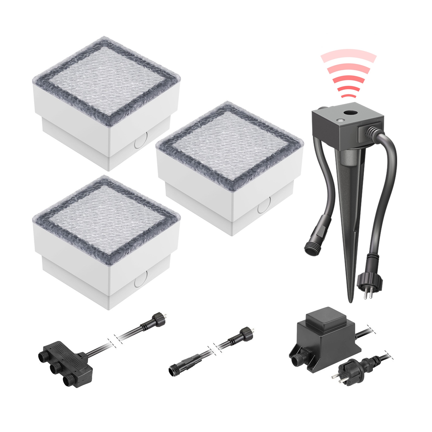 LED Pflaster-Stein Gorgon Boden-Einbauleuchte mit Dämmerungssensor für außen 10 